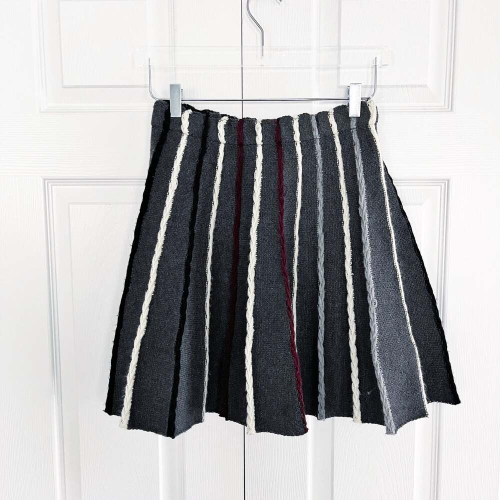 Eri + Ali Anthropologie Abby Knit Mini Skirt Striped Academia Preppy Twee Indie